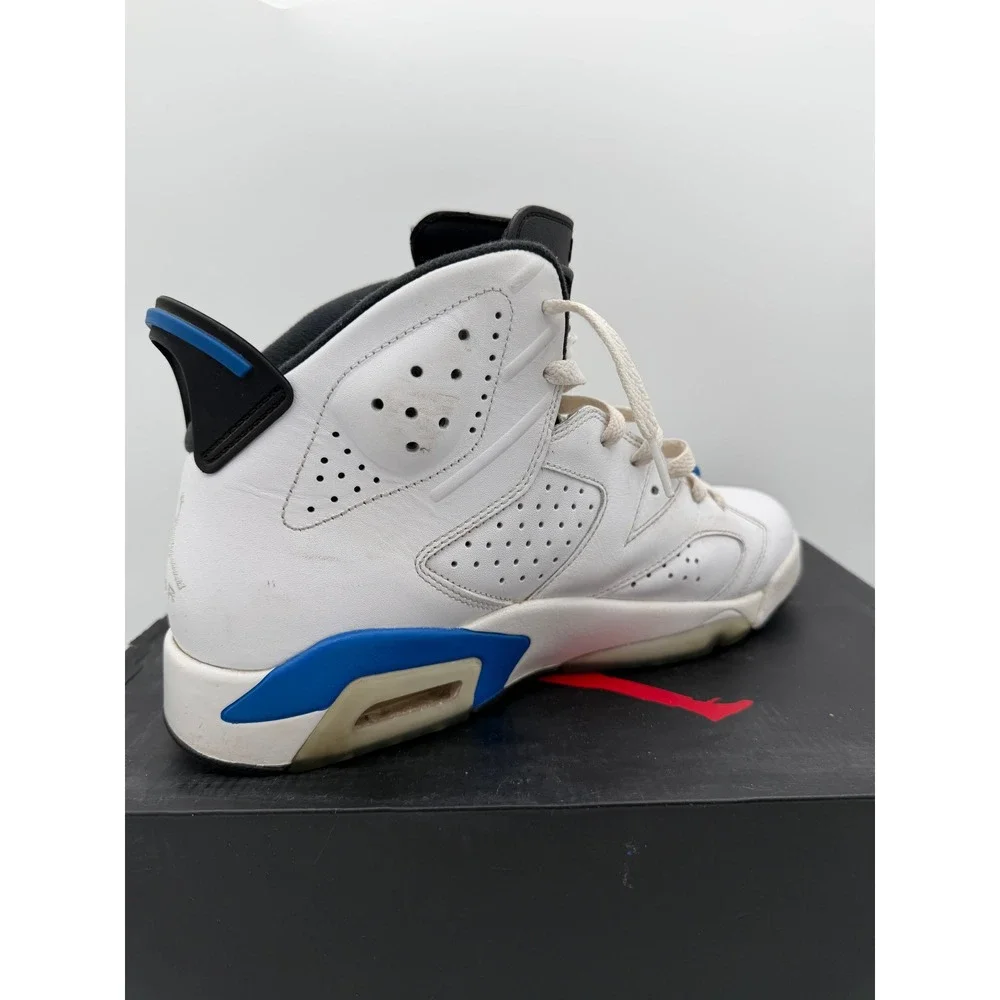 Jordan 6 Retro Sport Blue‎ White Black 384664-107 Mens Size 9.5 Basketball Shoes